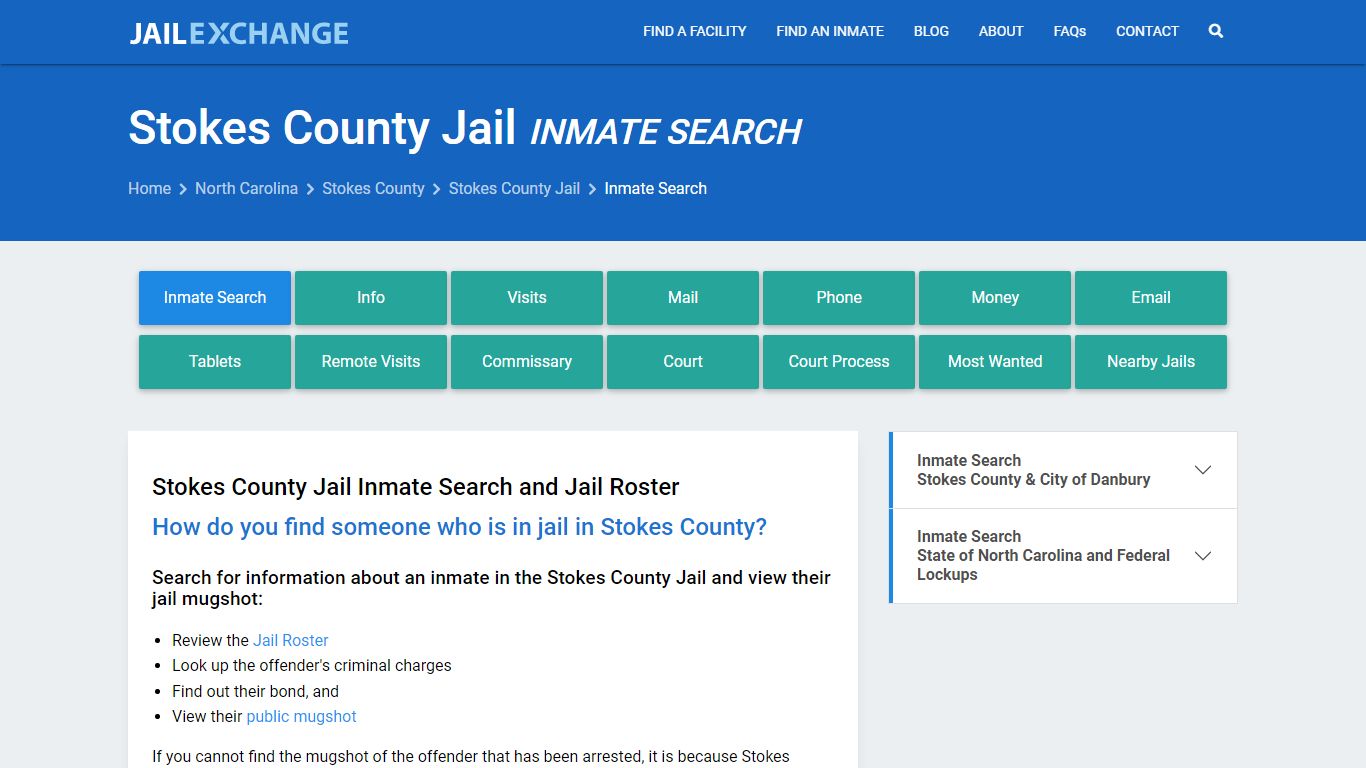 Inmate Search: Roster & Mugshots - Stokes County Jail, NC